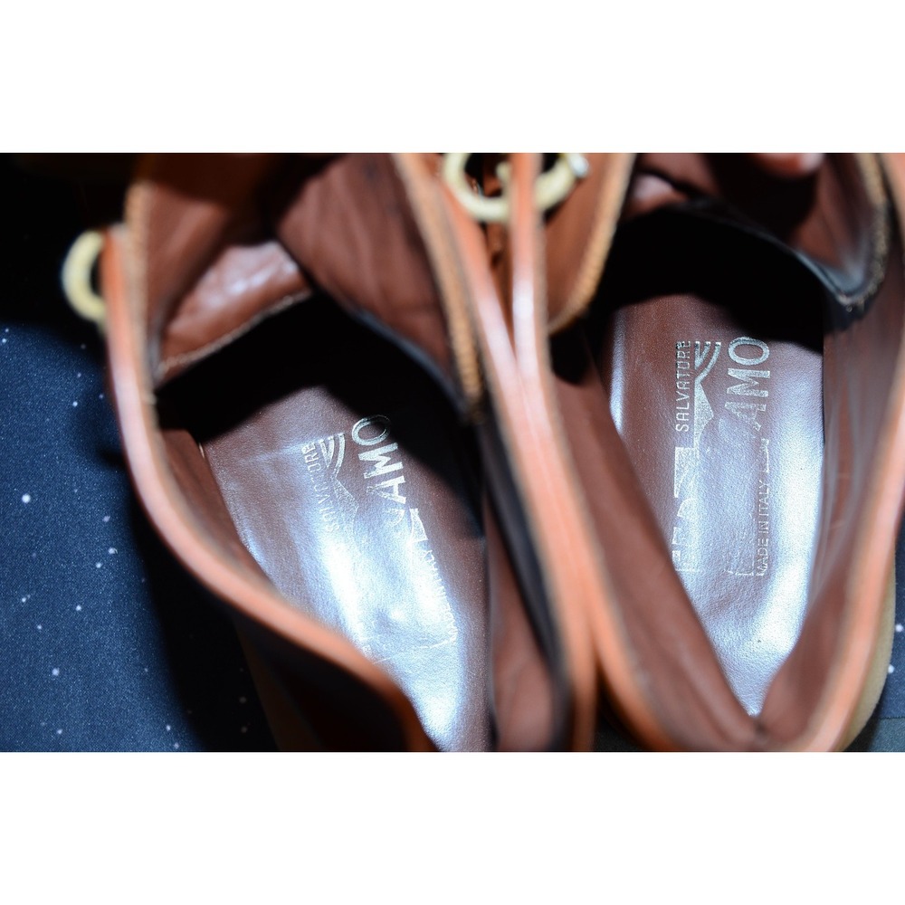 Salvatore Ferragamo Boots Mens Size 11.5D Brown Two‎ Tone Made in Italy NU 2630 - Picture 11 of 12